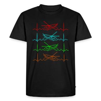 Battement de coeur d'hélicoptère - T-shirt Premium bio Homme - noir - Devant - Nico (187cm)