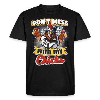 Poulets Poulailler Plaisir - T-shirt Premium bio Homme - noir - Devant - Nico (187cm)