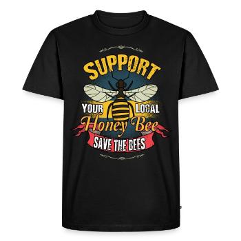 Abeille miel cadeau animal - T-shirt Premium bio Homme - noir - Devant - Nico (187cm)
