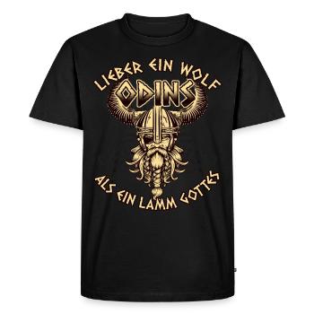 Lamm Gottes Wolf Odins Geschenk - Männer Premium Bio T-Shirt - Schwarz - Vorne - Nico (187cm)