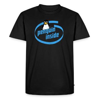 Penguin Inside Informatik énonciation drôle - T-shirt Premium bio Homme - noir - Devant - Nico (187cm)