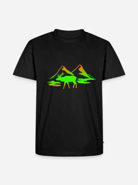Moose animal gift - Men's Premium Organic T-Shirt - black