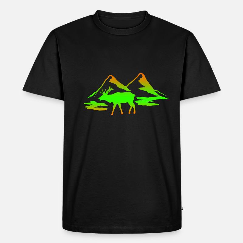 Elch Tier Geschenk - Männer Premium Bio T-Shirt - Schwarz