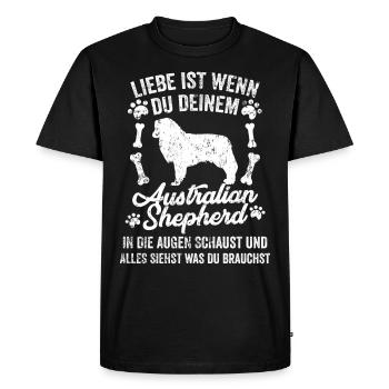 Australian Shepherd dressage canin - T-shirt Premium bio Homme - noir - Devant - Nico (187cm)