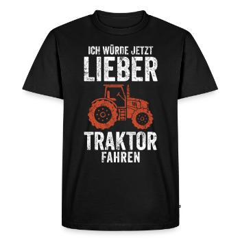 Tractor Harvest - Men's Premium Organic T-Shirt - black - Front - Nico (187cm)