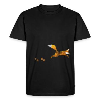 Cadeau animal renard - T-shirt Premium bio Homme - noir - Devant - Nico (187cm)
