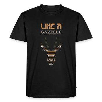 Gazelle cadeau animal - T-shirt Premium bio Homme - noir - Devant - Nico (187cm)