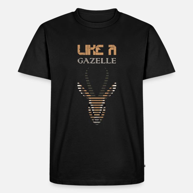 Gazelle Tier Geschenk - Männer Premium Bio T-Shirt - Schwarz