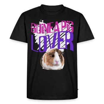 Cadeau animal cochon d'Inde - T-shirt Premium bio Homme - noir - Devant - Nico (187cm)