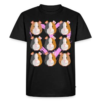 Cadeau animal cochon d'Inde - T-shirt Premium bio Homme - noir - Devant - Nico (187cm)