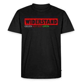 Widerstand gegen rot rot grün gegen grün - Männer Premium Bio T-Shirt - Schwarz - Vorne - Nico (187cm)