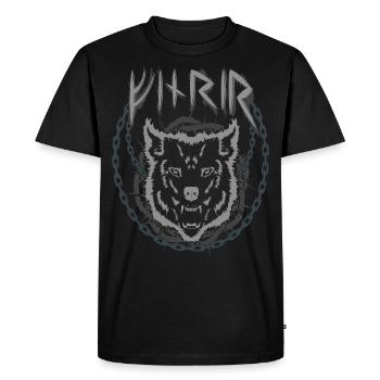 Fenrir Fenris Wolf Anciennes runes nordiques - T-shirt Premium bio Homme - noir - Devant - Nico (187cm)