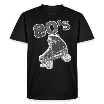 80s 80s eighties roller skates skates skate roller - Men's Premium Organic T-Shirt - black - Front - Nico (187cm)