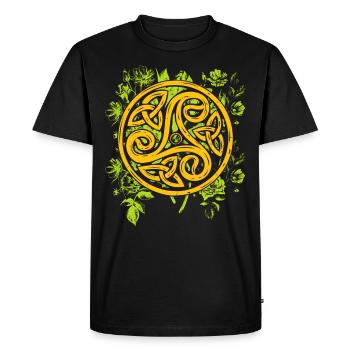 Symbole celtique triskele - T-shirt Premium bio Homme - noir - Devant - Nico (187cm)