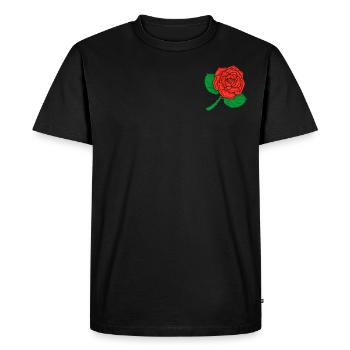 rose - Men's Premium Organic T-Shirt - black - Front - Nico (187cm)