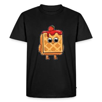 Waffle pancakes pancakes pancakes Sweet - Men's Premium Organic T-Shirt - black - Front - Nico (187cm)