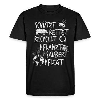 climate Protection - Men's Premium Organic T-Shirt - black - Front - Nico (187cm)