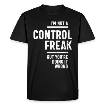 Je ne suis pas un monstre de contrôle - T-shirt Premium bio Homme - noir - Devant - Nico (187cm)