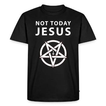 Not Today Jesus Antichrist Lucifer Cadeau - T-shirt Premium bio Homme - noir - Devant - Nico (187cm)