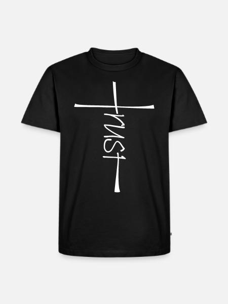 Cross - faith in Jesus, trust in God - Men's Premium Organic T-Shirt - black