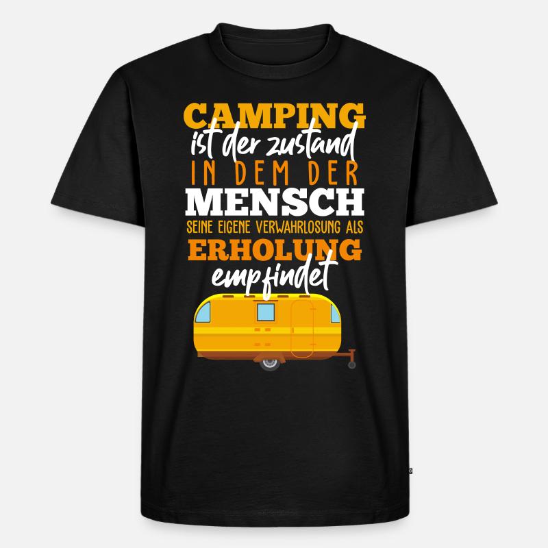 Camping Lustiger Spruch - Männer Premium Bio T-Shirt - Schwarz