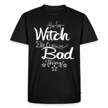 Costume d'Halloween de sorcière sorcière - T-shirt Premium bio Homme - noir - Devant - Nico (187cm)