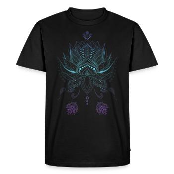 Lotus flower Indian Boho style mandala ornaments - Men's Premium Organic T-Shirt - black - Front - Nico (187cm)