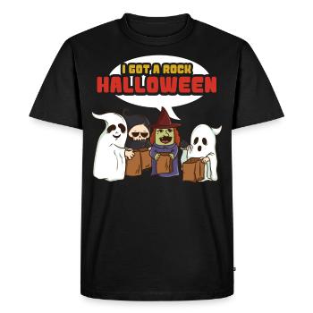J'ai un rocher Halloween - T-shirt Premium bio Homme - noir - Devant - Nico (187cm)