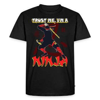 Ninja disant Katana Ninjutsu - T-shirt Premium bio Homme - noir - Devant - Nico (187cm)