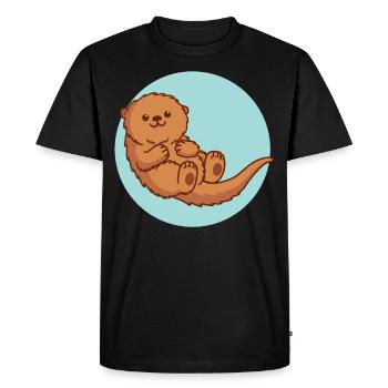 Loutre Aquarius Loutre Cadeau Loutre Nain - T-shirt Premium bio Homme - noir - Devant - Nico (187cm)