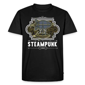 Steampunk Zepellin - T-shirt Premium bio Homme - noir - Devant - Nico (187cm)