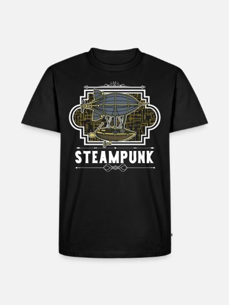 Steampunk Zepellin - T-shirt Premium bio Homme - noir