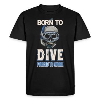 Plongeur dit masque de plongée crâne - T-shirt Premium bio Homme - noir - Devant - Nico (187cm)