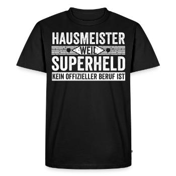 Caretaker Superhero - Men's Premium Organic T-Shirt - black - Front - Nico (187cm)