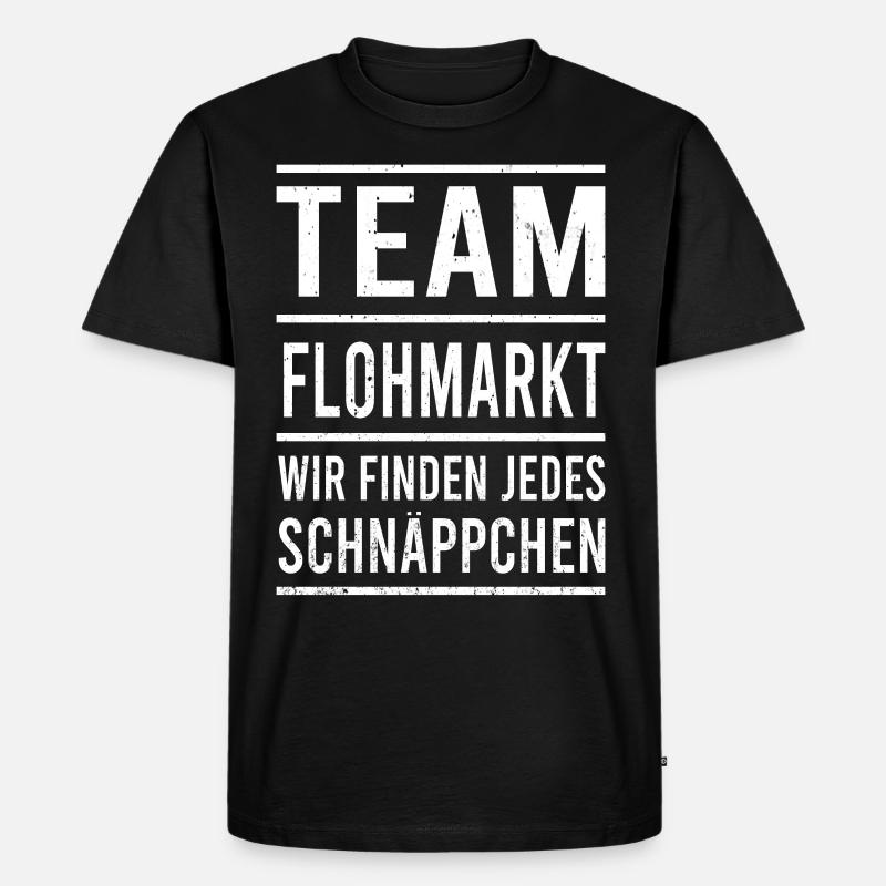 Flohmarkt Team Schnäppchenjäger - Männer Premium Bio T-Shirt - Schwarz