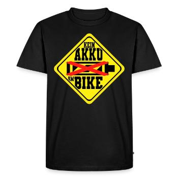 Fahrrad Rennrad Mountainbike Ohne Akku Spruch - Männer Premium Bio T-Shirt - Schwarz - Vorne - Nico (187cm)