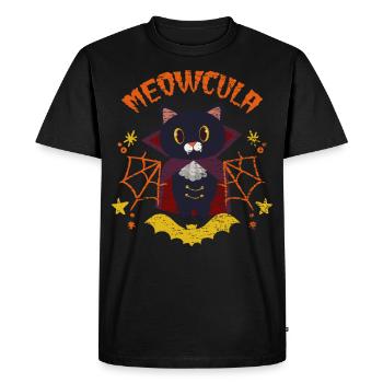 Halloween Vampire Cat Animal - Men's Premium Organic T-Shirt - black - Front - Nico (187cm)