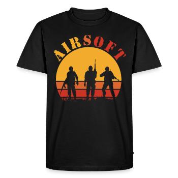 Airsoft - Men's Premium Organic T-Shirt - black - Front - Nico (187cm)