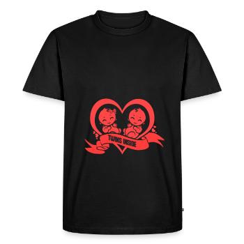 Twins Inside Grossesse Twins Enceinte - T-shirt Premium bio Homme - noir - Devant - Nico (187cm)