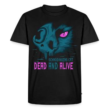 Le chat de Schrödinger mort ou vif Halloween chat - T-shirt Premium bio Homme - noir - Devant - Nico (187cm)