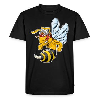 Abeille Abeille Abeille Miel Banzai - T-shirt Premium bio Homme - noir - Devant - Nico (187cm)