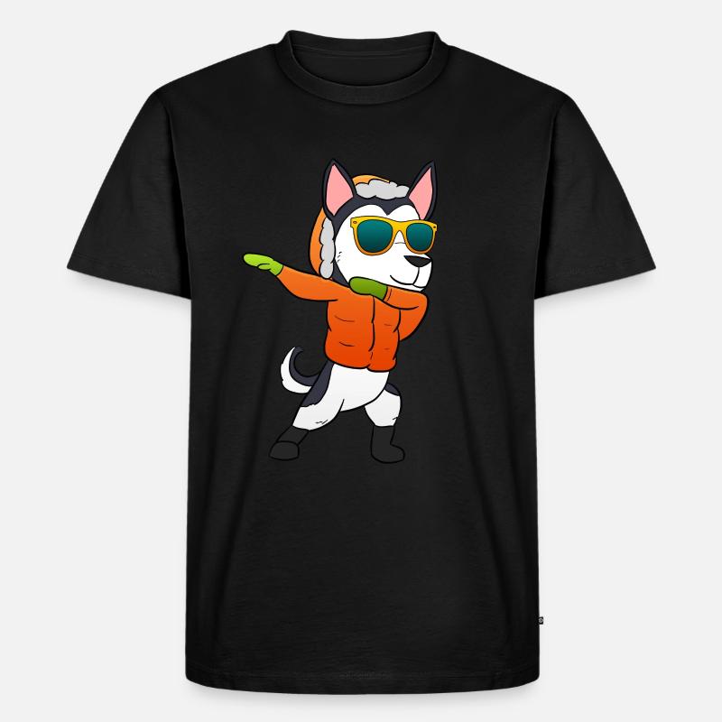 Husky Weihnachtsgeschenk - Männer Premium Bio T-Shirt - Schwarz