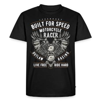 Moteur de motard de course de moto - T-shirt Premium bio Homme - noir - Devant - Nico (187cm)