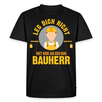 Maître d’ouvrage Construction - T-shirt Premium bio Homme - noir - Devant - Nico (187cm)
