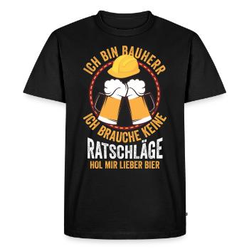 Client beer - Men's Premium Organic T-Shirt - black - Front - Nico (187cm)