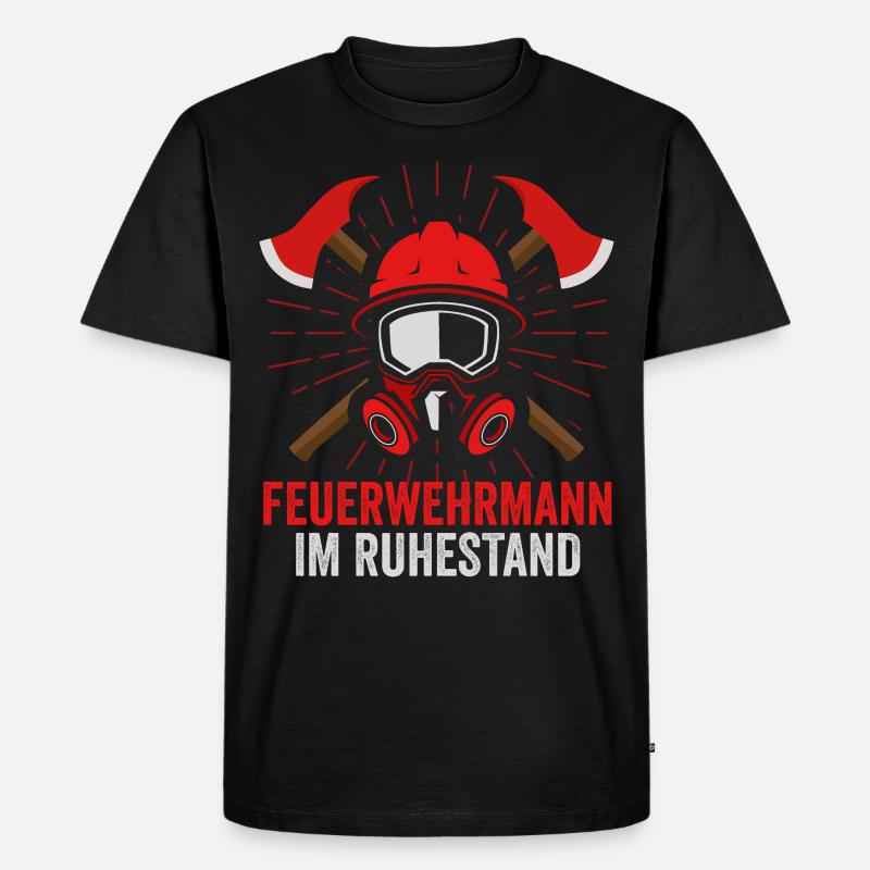 Feuerwehr Rente - Männer Premium Bio T-Shirt - Schwarz