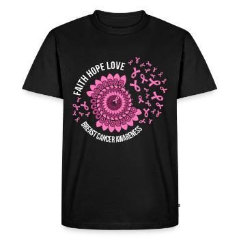 Faith Hope Love Breast Cancer Awareness - T-shirt Premium bio Homme - noir - Devant - Nico (187cm)