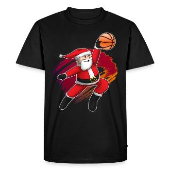 Basket-ball santa Basketballs Christmas Xmas - T-shirt Premium bio Homme - noir - Devant - Nico (187cm)