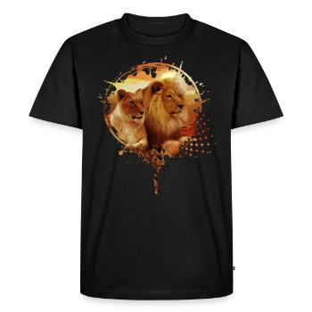 Lion Lion Lion lion Portrait Paint Design - T-shirt Premium bio Homme - noir - Devant - Nico (187cm)