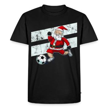 Football Santa Claus footballer Christmas storm - Men's Premium Organic T-Shirt - black - Front - Nico (187cm)